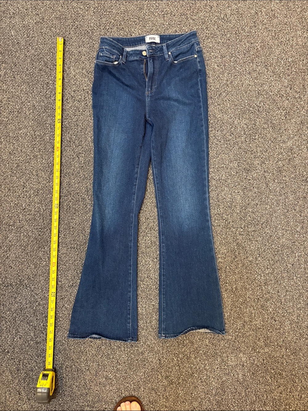 PAIGE Dark Blue Wide-Leg Jeans